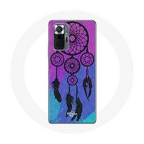Coque pour Xiaomi Redmi Note 10 Pro Attrape Rêve Noir Fond Bleu et Violet