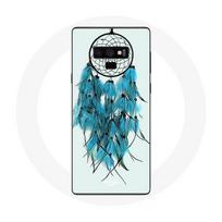 Coque pour Samsung Galaxy Note 9 Attrape Rêve Bleu Fond Blanc balta