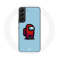 Coque pour Samsung Galaxy S21 FE Among Us jeu vidéo Fond bleu