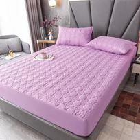 Waterproof Thicken Mattress Topper Pad Anti-mite Mattress Protector Elastic Fitted Sheet Bed Cover Single/Double/Queen/King Size 80x200x30cm pink