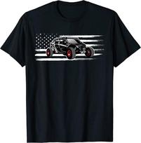 Amerikos vėliavos UTV Side By Side Sxs bekelės unisex marškinėliai XXXXL black