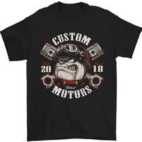 Bulldog Custom Motociklo motociklo dviratininko unisex marškinėliai XXXXL gray