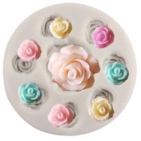Mini rožių žiedų silikono formavimo saldainių molis šokoladinis Gumpaste pelėsinis fondantas tortų dekoravimo įrankiai gray