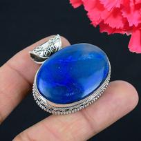Labradorito brangakmenio pakabukas, tvirtas 925 sterlingo sidabro pakabukas, papuošalas, dovana unisex blue