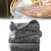 5 vnt. Virtuvinis nuo riebalų efektyvus bambuko anglies pluošto valymo rankšluostis 5Pcs gray