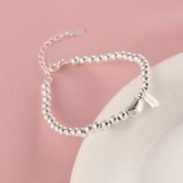 Sidabro karoliukų apyrankė Mergaitei Qixi dovana merginai Ins apyrankė mergaitei Universalus rankos raištis Lengvo prabangumo miegamojo rankos papuošalas Adjustable size gray
