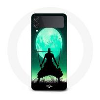 Coque Samsung Galaxy Z Flip4 roronoa zoro triple épée pleine lune