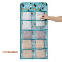 10 Grids Socks Underwear Storage Bag Dormitory Socks Panties Wall Hanging Student Room Container Space Organizers rožinė