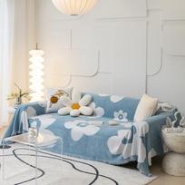 Sofa užvalkalas Audinys Atsparus įbrėžimams Visapusiškas Keturis sezonus Universalus Atlošo rankšluostis Sofa užvalkalas Ins stiliaus Universalus Sofa rankšluostis Užvalkalas Antklodė 180*130cm white