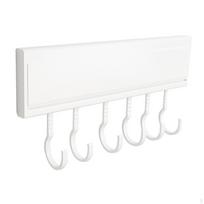 Aliumininis kabliukų stovas, montuojamas ant sienos, raktų laikiklis, drabužių kabykla, rankšluosčių, drabužių pakabų strypas virtuvei, Length 30cm white