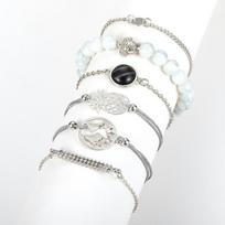 6pcs/set Retro Turtle Map Pineapple Hollow Beads Bracelet