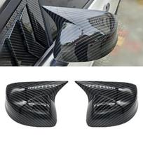 For Honda CIVIC 2012 2013 2014 Car Rearview Side Mirror Cover Wing Cap Exterior Sticker Rear View Case Trim Carbon Fiber Black Without Light Carbon