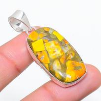 Natural Copper Bumblebee Gemstone 925 Sterling Silver Gift Pendant 1.97  K4L55 yellow