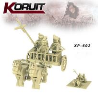Koruit XP601 Senovės karo arklio vežimas Čin imperijos kariai Veiksmo figūrėlė Priedai Statybiniai blokai Žaislai vaikams Dovana
