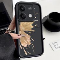 Skirtas „Xiaomi Poco X6 X5 13t Redmi Note 12 11 10 Pro Goldded Butterfly“ smūgiams atsparus silikoninis minkštas plonas saldainių vienspalvis dėklo dangtelis Redmi Note 13 4G juoda