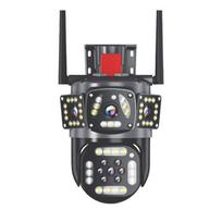 6K 5MP Apsaugos kamera WiFi Belaidė Lauko Triekranė IP Kamera Namų Apsauga Automatinis Sekimas CCTV Vaizdo Stebėjimas AU Plug juoda
