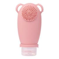 Valymas Laikymas Kelioninis Laikymo Buteliukas Veido Prausimas su Šepetėliu Laikymo Buteliukas Kosmetinis Šampūnas Losjonas Laikymo Buteliukas 1PCS pink