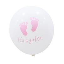 12 -Inch Gender Reveal Toe Printed Balloon Baby Birthday Party Round Blue Pink Latex Balloon 100pcs 1 white
