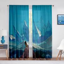 The Wisdom of The Almighty Sophia Oil Painting Tulle Curtains for Living Room Home Decoration Bedroom Window Sheer Voile Drapes 1 PCS W100XH250cm&Rod Pocket