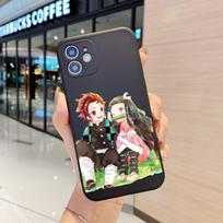 Demon Slayer Phone Case For IPhone 14 11 12 13 Pro Max X XR XSMax 6 6S 7 8 Plus SE 2022 Soft Square Color Phone Cover iPhone 14