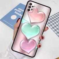 Dėklas Samsung Galaxy A52 A12 A32 A51 A21s A71 A13 A53 A22 A31 A72 A03 A02s A41 Juodas telefono dėklas Meilės lankelis Samsung A72 4G(5G)