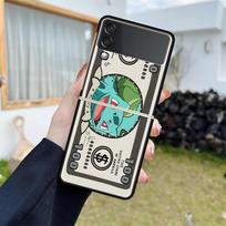 For Samsung Galaxy Z Flip 3 5G Phone Case ZFlip3 Black Hard Cover Anti-fall Protective Shell Luxury Funda Cute Cash Pokemon Capa Samsung Z Flip 3
