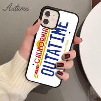 Back to the Future License Plate Phone Case for iPhone 11 12 13 14 Pro Max mini XR XS SE 2020 6S 7 8 Plus Samsung Galaxy S21 S22 iPhone 5 5s SE black