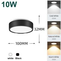 LED įleidžiami šviestuvai 110V 220V Lubų lempa taškinis LED šviestuvas Paviršiuje montuojamas šviestuvas Svetainės Vonios kambario šviestuvas Vidaus apšvietimo įrenginys Cold White 6500k&Black
