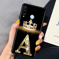Tpu telefono dėklas, skirtas Huawei P30 P40 Lite EP Smart Z Y6 Capa, skirtas Honor 9X Pro 8X Play 9A minkštu dangteliu Diamond Crown Letter P20 Lite 2018 gray