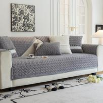 Cream Style Plush Sofa Cushion Four Seasons Universal Non-Slip Seat Cushions Light French Full Cover Sofa Cover Cover Cloth 70*70cm gray