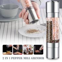 Stainless Steel Salt and Pepper Grinder Household Manual Pepper Grain Spice Herb Mill Grinder Salt Shaker Kitchen Tools gray