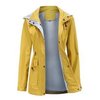 Removable Hood Windbreaker Women 'S Plus Size Women 'S Coat Windbreaker XXXL tamsiai mėlyna spalva
