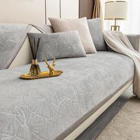 Luxury Gingko Gray Sofa Cover Cushion L Shape Leather Couch Cover Four Seasons Universal Non-slip Back Towel for living Room 70x70cm 1pcs beige