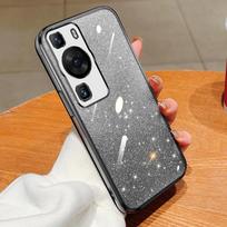 Huawei P60 P50 Pro P40 P30 Lite P Smart 2021 Y7A Y9A Y9S Y9 2019 silikoninis galinis dangtelis su gradientu ir blizgučiais Huawei P30 juoda