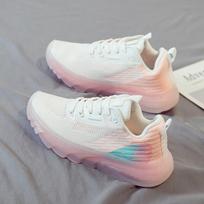 New Jelly Sole Women's Shoes Sports Shoes Fashion Trend Mesh Women's Shoes Thick Bottom Daddy Shoes 36 rožinė
