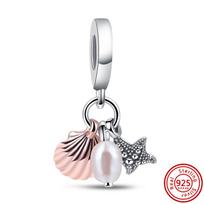 S925 Sidabrinis vaiduoklis Violetinė Širdies Gėlė Raudona Vyšnių Mėlyna Chameleono karoliukai Tiktų Originaliam Charms Apyrankė Moterims Papuošalai Pasidaryk pats dovana