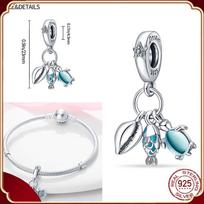 Pakabukai Plata De Ley S925 Sidabrinis Chameleonas Šviečianti Firefly Lėktuvas Bagažas Tinka S925 Originalūs Apyrankės Pakabukas „Pasidaryk pats“ Papuošalai white