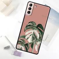 Lapai Monstera Žalias dėklas Samsung Galaxy S20 FE S8 S9 S10 Plus Note 10 Note 20 S22 Ultra S21 FE nugarėlės dangtelis Note 20 Ultra blue