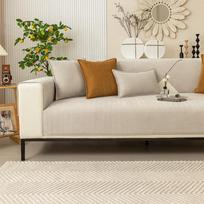 Chenille Herringbone Pattern Sofa Cushion Four Seasons Universal Non-Slip Stain Resistant Nordic Simple Solid Color Sofa Cover Cover Cloth 70*70cm brown