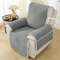Multifunctional Recliner Sofa Cushion Non-Slip Herringbone Pattern Single Manicure Integrated Cover Cloth Cover Cover 60*220cm gray