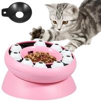 Cat Slow Feeder Elevated Slow Feeder Cat Bowl for Indoor Cats Cat Puzzle Feeder Pet Toy for Aid Pets Digestion 8.2x4.7 inch orange