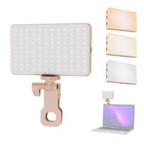 Pocket Clip-on LED Video Light Computer Tablet Mobile Phone Video Conference Light 2500K-9000K rožinė