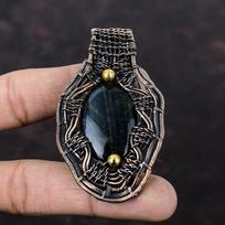 Nellite Pendant Copper Wire Wrapped Jewelry Gemstone Pendant Nellite Jewelry Copper Wire Wrapped Pendant Handmade Boho Pendant Gift For Mom black
