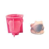 Silicone Crafting Mold Ornaments Moulds Frogs Shape Silicone Sculptures Moulds Figurine Molds Silicone Texture for Craft pink