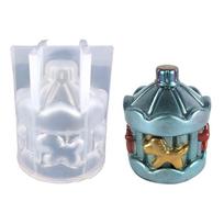 Carousel Shaped Silicone Molds Epoxy Resin Mold  Candle Molds Table Ornament Making Tool for Making Craft Supplies gray