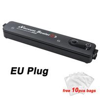 220V/110V maisto vakuuminis sandariklis Nemokamas 10 vakuuminių maišelių plastikinis sandariklis buitinis mažų maisto pakuočių automatinis sandariklis EU plug black