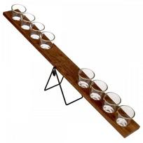 Jeu à boire bascule en bois avec 8 verres à shot