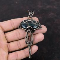 Nellite Pendant Copper Wire Wrapped Pendant Gemstone Pendants Copper Jewelry Handmade Boho Hippie Pendant Wire Wrapping Jewelry Gift For Her beige