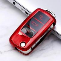 1vnt TPU automobilio rakto dangtelis, skirtas VW Volkswagen Polo Golf Passat Beetle Caddy Lavida Sagitar SkodaA5 nuotolinio valdymo raktui L gray
