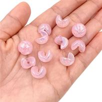 AB Colorful DIY Handmade Materials 10pcs 2 Equal Round Geometric Beads Jewelry Making Loose Beads for Earrings Necklaces Beads rožinė